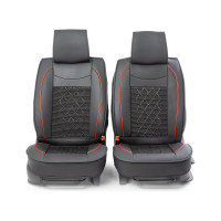 Каркасные накидки на передние сиденья CarPerformance 2 шт., экокожа CUS-2092 BK/BK