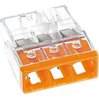 Клемма WAGO 3x2.5мм оранжевый/прозрачный 100 шт 2273-203 ЦБ-00013757