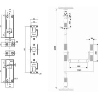 Комплект механизма антипаники DOORLOCK V PD700RP/FR серия Variant, черный, балка красная накладной для пассивной створки 77005