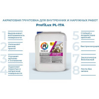 Акриловый грунт для наружных и внутренних работ Profilux PL 17A 5 л Н0000000909