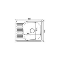 Врезная мойка mixline 50х65х16 см, 0.6, правый выпуск 3 1/2, с сифоном 529332