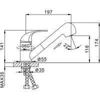 Смеситель для кухни FRAP F6002-B выдвижная лейка 517157