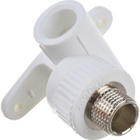 Водорозетка-тройник Blue Ocean полипропиленовая с креплением 20х1/2 НР PPRF/ETTTC(W)-20х1/2"