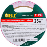 Разметочная лента FIT IT красно-белая, 50 мм х 25 м 11858