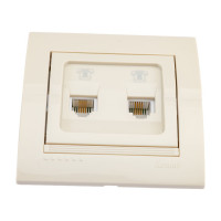 Розетка Lezard DERIY RJ11x2 евро крем 702-0303-138