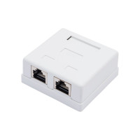 Компьютерная розетка Hyperline, SB1-2-8P8C-C6-SH-WH RJ-45 8P8C, категория 6, экранированная 430237