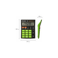 Настольный калькулятор BRAUBERG ULTRA COLOR-12-BKLG 192x143 мм, 12 разрядов, черно-салатовый 250498