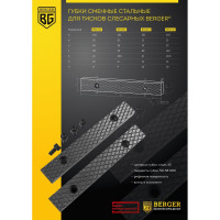 Губки сменные стальные для тисков слесарных 200 мм Berger BG BG1345