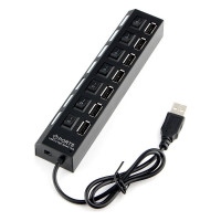Концентратор Gembird USB 2.0, 7 портов, питание, блистер UHB-U2P7-02