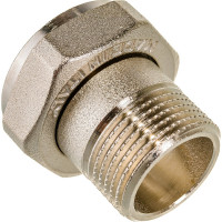Соединение с накидной гайкой Uni-Fitt НВ 3/4"x1", с плоской прокладкой, никелированное 624N3400