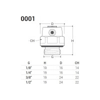 Ручной воздухоотводчик SR Rubinetterie 1/2", никель 0001-1500N000