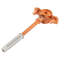 Хомут для труб Uni-Fitt 15 медный со шпилькой и дюбелем 851R1500