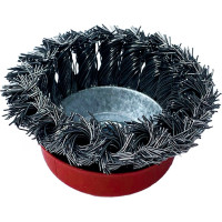 Щетка-чашка (100 мм; М14; крученая проволока) vertextools 12200-100