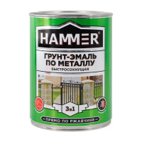 Грунт-эмаль по металлу HAMMER 3в1 б/с синяя 0,9 кг ЭК000116573
