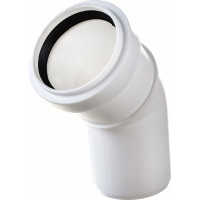 Отвод для бесшумной канализации ПОЛИТЭК из ПП, диаметр 50х45 градусов 100005045