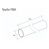 Труба GrandLine ПВХ, 3 м, графит RAL 7024 254873