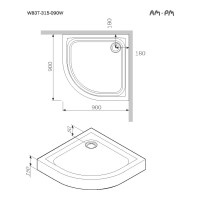 Поддон для душевого ограждения AM.PM Like Solo Slide 90x90 W83T-315-090W