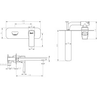 Смеситель для раковины Lemark Ursus встраиваемый LM7226BL
