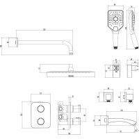 Смеситель для ванны и душа Lemark Yeti, встраиваемый LM7842С LM7842C