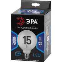 Филаментная лампа ЭРА FLED G125-15w-840-E27 OPAL, шар, опал, 15 Вт, нейтральная, E27, 20/240 Б0047039