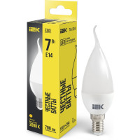 Лампа IEK LED CB35, свеча на ветру, 7вт, 230В, 3000К, E14 LLE-CB35-7-230-30-E14