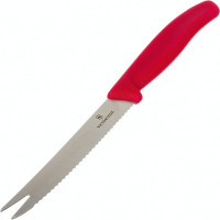 Нож для сыра и колбасок Victorinox лезвие 11 см волнистое, красный 6.7861