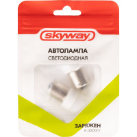 Автолампа SKYWAY диод S25 (P21W) 12/24V 6 SMD диодов 1-конт BA15s белая, 2 шт. S08202045