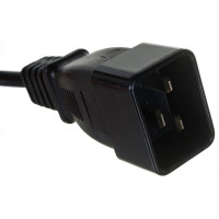 Шнур питания LANMASTER С13-C20, 3х0.75, 220В, 10А, черный, 1 метр LAN-PP13/20-1.0-BK