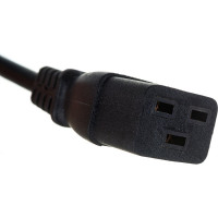 Шнур питания LANMASTER C19-Schuko, 3х1.5, 220В, 16А, черный, 0.5 метра LAN-PP19/SHA-0.5-BK