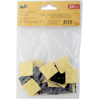 Самоклеящаяся площадка под хомуты IEK 25x25 черная 20 шт. ИЭК UHP31-25-020