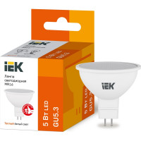 Лампа IEK LED MR16 софит 5вт 230В 3000К GU5.3 LLE-MR16-5-230-30-GU5