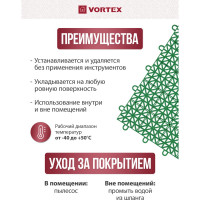 Универсальное пластиковое покрытие VORTEX 1 м2, 9 плиток, зеленое 05365