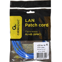 Патч-корд Cablexpert UTP, категория 5e, 1.5м, литой, многожильный PP12-1.5M/B