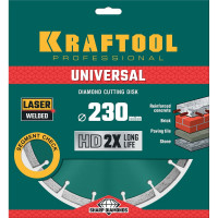Диск алмазный сегментный по железобетону и бетону KRAFTOOL Universal 230х22 мм 36680-230