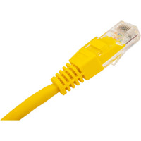 Патч-корд RJ45 - RJ45, 4 пары, UTP, категория 5е, 0.15 м, желтый, TWT-45-45-0.15-YL
