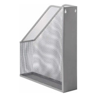 Вертикальный металлический лоток для бумаг BRAUBERG Germanium 250х72х315 мм, серебряный 231949