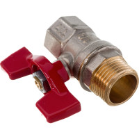 Кран шаровой RTP латунный, вн/нар., PN 25, ручка бабочка, G 1/2 34885