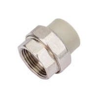 Муфта комбинированная RTP разъемная, американка, внутренняя резьба, D20х3/4 мм., серая 15516