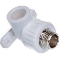 Угольник с креплением RTP PN25 комбинированный, наружная резьба D20х1/2 мм 10806