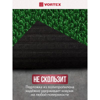 Коврик-дорожка VORTEX ТРАВКА 0.90х15 м противоскользящий зеленый 24001