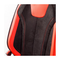 Каркасные 3D накидки на передние сиденья CarPerformance 2 шт., экокожа и алькантара CUS-3034 BK/RD