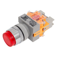 Выключатель кнопочный Dekraft ВК-22, 10 А, IP54, LED, красный 25136DEK