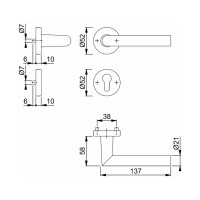 Объектный гарнитур Hoppe E1400Z/42KV/42KVS Amsterdam PZ F69 65720