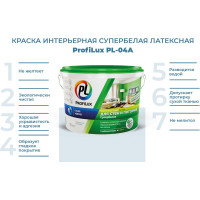 Краска Profilux ВД PL 04А акриловая белая 7 кг Н0000000485