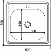 Мойка mixline 50х50х16 см, 0.4, выпуск 1 1/2 527965