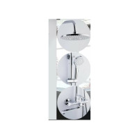 Душевая система FRAP 35к F2441 лейка "Тропический душ" белый хром 538825