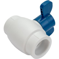 Кран шаровой Blue Ocean бабочка, (шар - пластик ABS) полипропиленовый для ХВС - 32 PPRF/BV/PPR/CW-B(W)-32