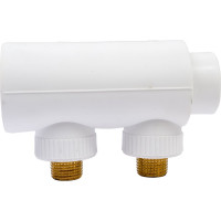 Коллектор Blue Ocean полипропилен НР 2 отвода - 40х1/2х2 осевое - 57мм/ PPRF/FCEUMET(W)-01/40х1/2"х2