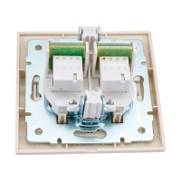 Розетка Lezard DERIY RJ11x2 евро крем 702-0303-138