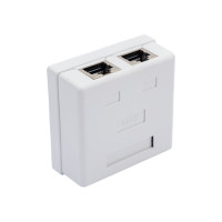 Компьютерная розетка Hyperline, SB1-2-8P8C-C6-SH-WH RJ-45 8P8C, категория 6, экранированная 430237
